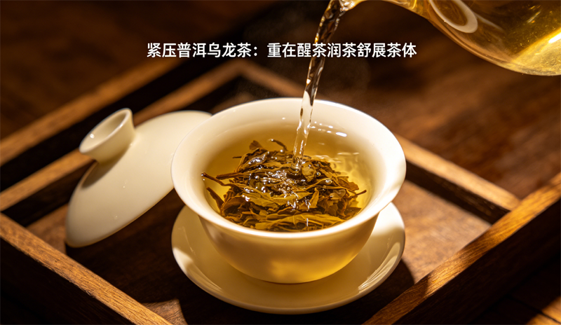 紧压普洱乌龙茶：重在醒茶润茶舒展茶体