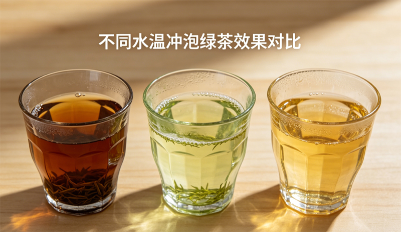 不同水温冲泡绿茶效果对比