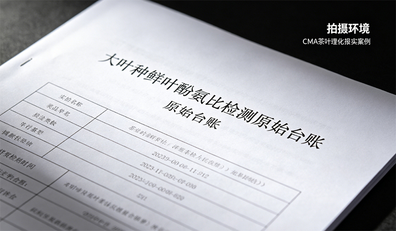 CMA 茶叶理化检测报告，大叶种鲜叶酚氨比检测原始台账