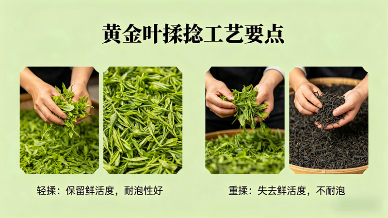 黄金叶手工制茶全流程，杀青揉捻讲究多，茶汤清亮不苦涩